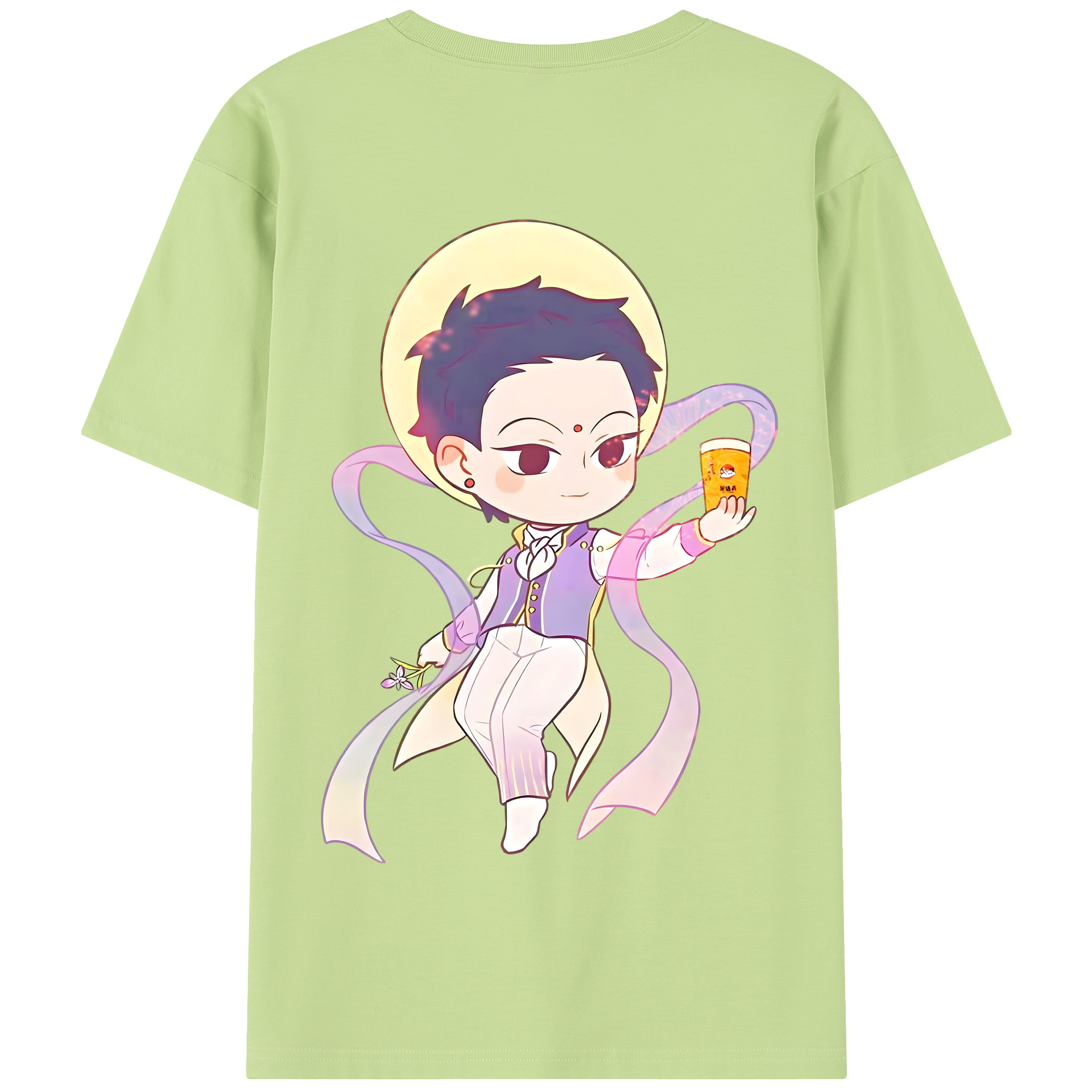 （画像用） Ne Zha 2 ナタ 魔童の大暴れ 綿100％半袖Tシャツ（背面プリント）
